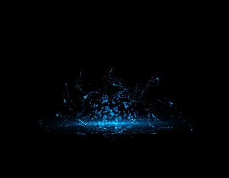 Blue particle explosion. Vector illustration Stock Illustration