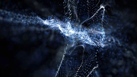 Blue Particle Field Fly Through 4K Loop Stock Footage 127801408