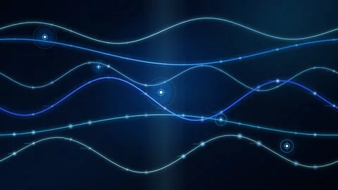 Blue Particle Flow Loop - Underwater Cosmic Motion Backdrop Stockbeeldmateriaal 344032409