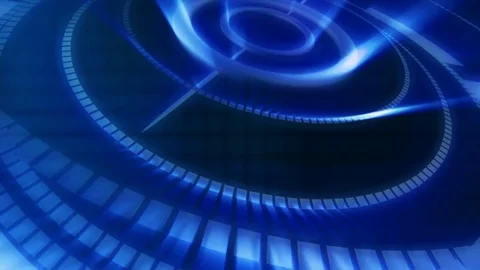 Blue particle forms circle rings Stock Footage 89990478
