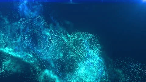 Blue particle generated fluid simulation Video stock 270271517