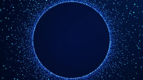 Blue particle halo circle loop with copy space for cosmic tech, data visual.. 動画素材 339056909