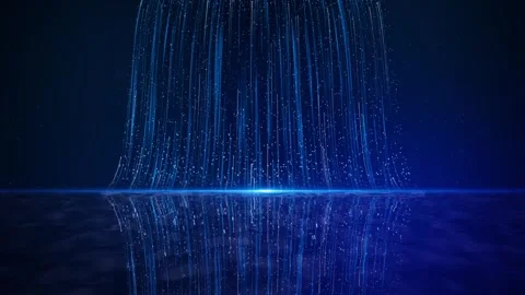 Blue particle light awards stage background, global business digital data transf Stock Footage 341899489