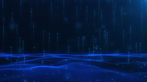 Blue particle light shadow line ocean background Stock Footage 313785140