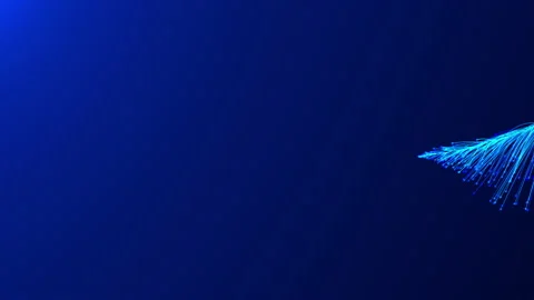 Blue particle line. Glowing lines and light particles on dark blue backgroun Stock Footage 162582577