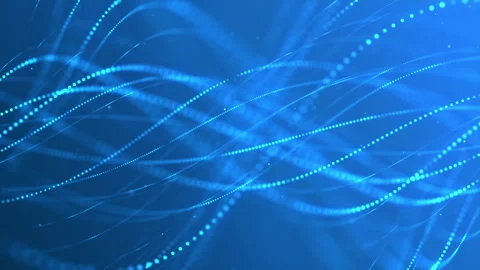 Blue Particle Lines Abstract Wave Background Stock Footage 338444261