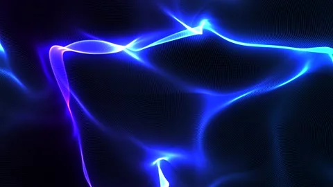 Blue Particle Magic Light Abstract Attractive Hypnotic Waving Seamless Stock-Footage 219019061