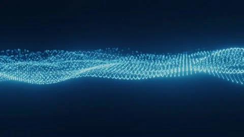Blue Particle Motion Background, Wave Background Video Loop Stock Footage 232386643