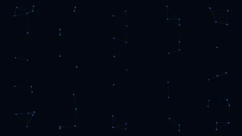 Blue Particle Network Dense Connected Web Loop Stock-Footage 342612104