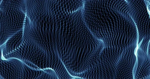 Blue particle network evolves in waves Stock Footage 229323141
