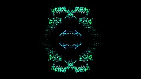 Blue particle simulation, with a black background Video stock 279324984