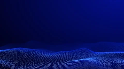 Blue Particle Terrain Wave, Digital Data Ocean Landscape, Glowing Dot Surfa.. 스톡 동영상 332842833