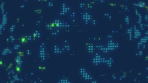 Blue Particle Terrain Wave Digital Data Ocean Video Stock Footage 334136497