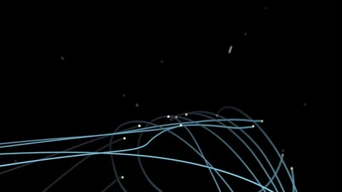 Blue particle trails emitting light in space animation Stock Footage 127257308