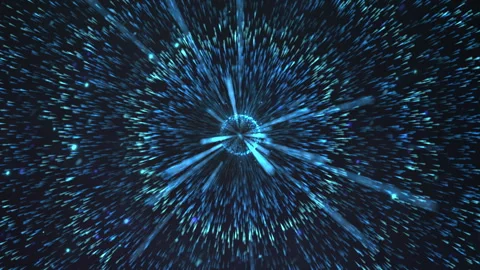Blue Particle Vortex Explosion Abstract Digital Data Burst Tunnel Background Stock Footage 330549335
