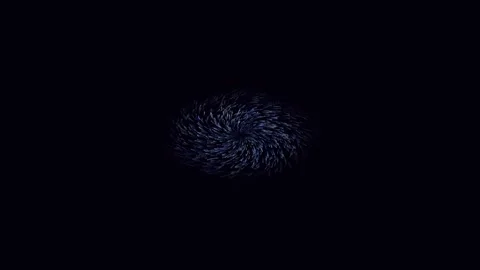 Blue Particle Vortex Swirling on Black Background Stock Footage 340987173