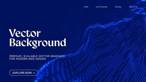 Blue particle wave abstract background. This digital data visualization fea.. 库存插图