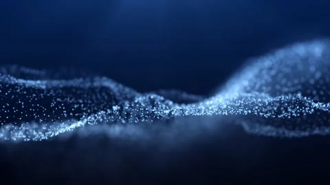 Blue particle wave background with Nature light - 4K Resolution Stock Footage 201290874