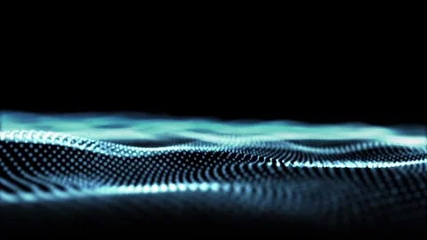 Blue particle wave digitale background Stock Footage 74063351