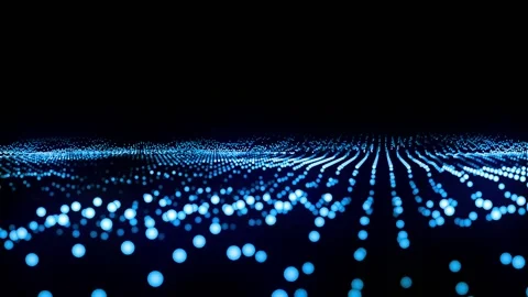 Blue Particle Wave Stock Footage 167925163