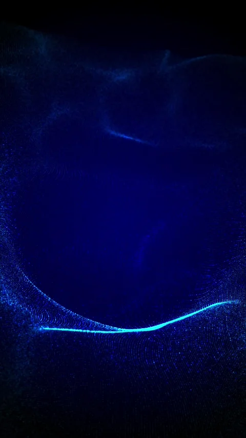 Blue particle wave mesh background glowing dot field, flowing terrain shape, dar Stock Footage 340528318