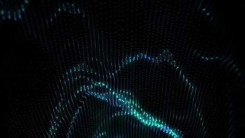 Blue Particle Wave Seamless Loop Stock Footage 343660380