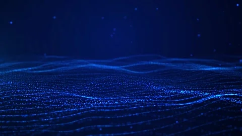 Blue particle wave tumbling stage background Stock Footage 247325154