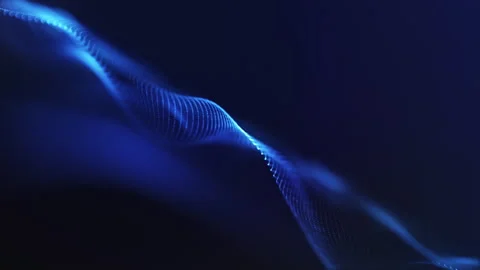 Blue particle waves flowing in abstract digital motion. Futuristic 4K seaml.. Stock Footage 316909902