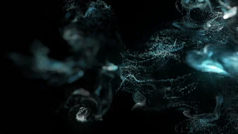 Blue Particles in a 3D animation Vidéo 233766877