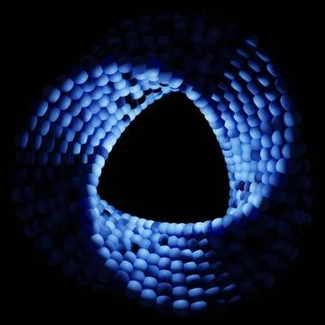 Blue particles abstract background, 3d rendering illustration Stock Illustration