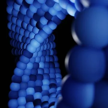 Blue particles abstract background, 3d rendering illustration Stock Illustration