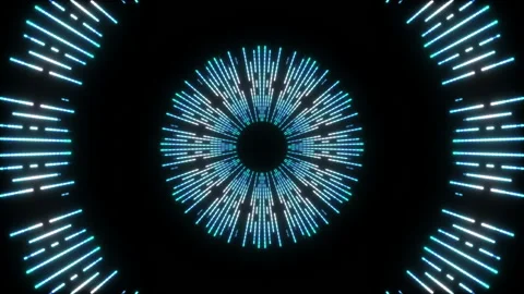 Blue particles and flashing light on black background, loop Stock Footage 145670912