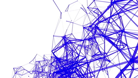 Blue particles are moving slowly against a white background. abstract animation. Stock Footage 97210366