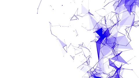 Blue particles are moving slowly against a white background. abstract animation. Stock Footage 97211896