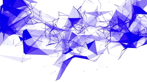 Blue particles are moving slowly against a white background. abstract animation. Stock Footage 97212487