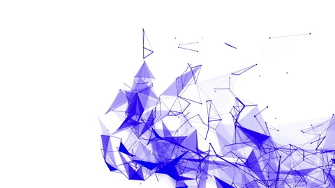 Blue particles are moving slowly against a white background. abstract animation. Stock Footage 97213290