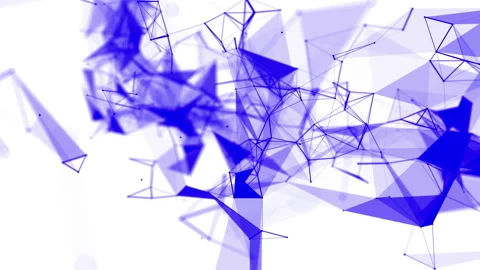 Blue particles are moving slowly against a white background. abstract animation. Stock Footage 97213692