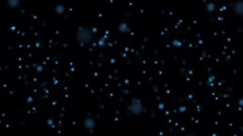 Blue particles are slowly floating around in dark space Stock Footage 299916781