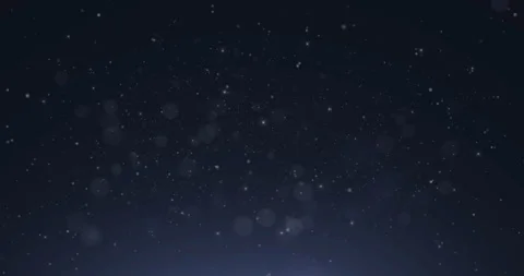 Blue Particles on Black Background. Glitter Particles with Stars. Bokeh Shin Stock Footage 296628809