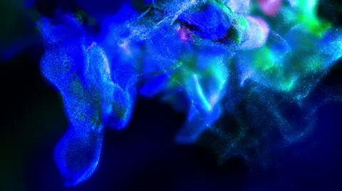 Blue particles in the dark, 3D animation, looping Stock Footage 65023154