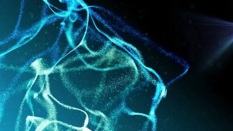 Blue particles evolving in an abstract technology motion background Video stock 106701496