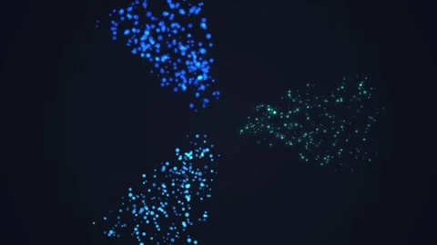 Blue Particles Exploding Outward from Center Abstract Background Stock Footage 348412291