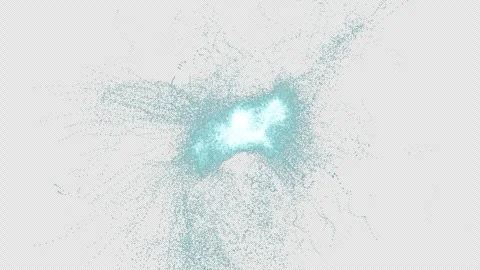 Blue particles exploding on transparent background. Stock Footage 250571984