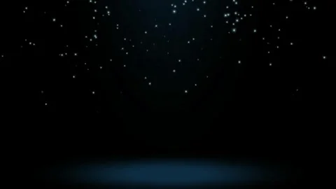 Blue particles falling on dark empty stage background animation clip Stock Footage 331654634