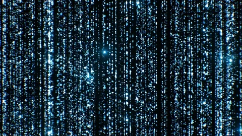 Blue Particles Falling with Flashes Seamless Background. Looped 3d Animation of Stock Footage 102126097
