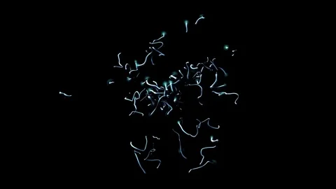 Blue Particles Flowing Stock Footage 84186182