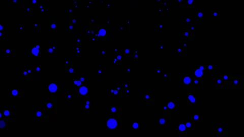 BLUE particles glowing on the black background. Black background with light p Stock Footage 218575828