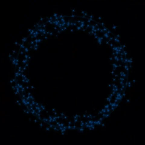 Blue particles glowing ring black background Animation Clip Stock Footage 328898294