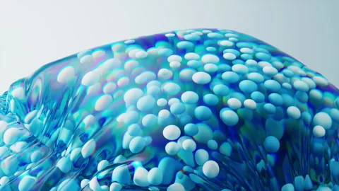 Blue particles in the inflatable soft balloon, 3d rendering. Stock Footage 346735142