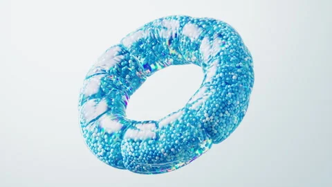 Blue particles in the inflatable soft balloon, 3d rendering. Stock Footage 346741055